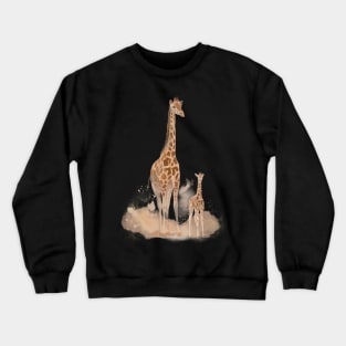 Mom giraffe with baby Crewneck Sweatshirt